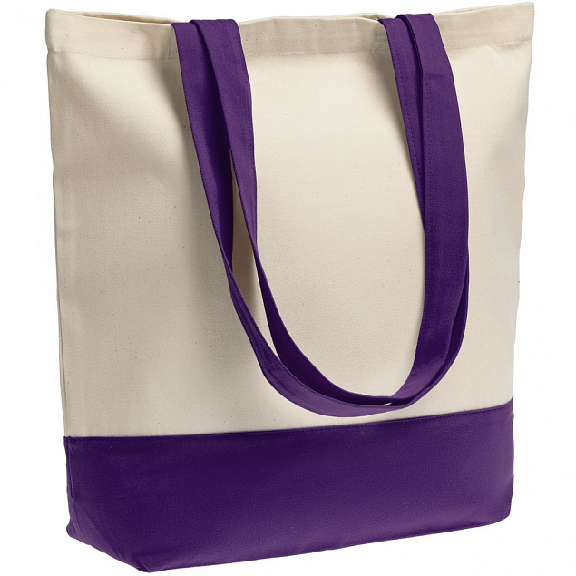 Холщовая сумка Shopaholic, фиолетовая с логотипом в Москве заказать по выгодной цене в кибермаркете AvroraStore
