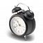 Настольные часы с будильником в ретро стиле, черный с логотипом в Москве заказать по выгодной цене в кибермаркете AvroraStore