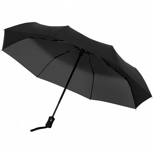 Зонт складной Monsoon, черный с логотипом в Москве заказать по выгодной цене в кибермаркете AvroraStore