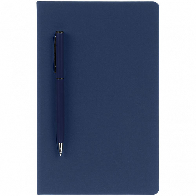 Ежедневник Magnet Shall с ручкой, синий с логотипом в Москве заказать по выгодной цене в кибермаркете AvroraStore