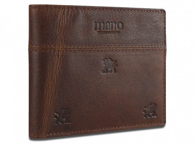 Бумажник Mano Don Leon, натуральная кожа в коричневом цвете, 12 х 9,5 см с логотипом в Москве заказать по выгодной цене в кибермаркете AvroraStore