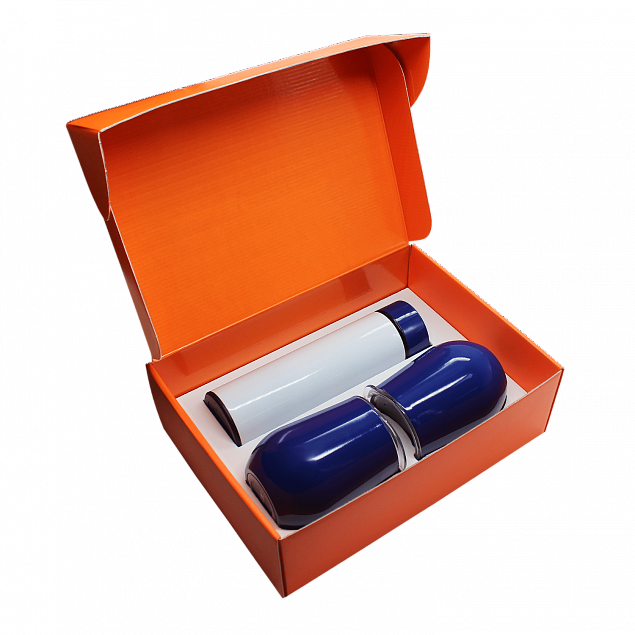 Набор Hot Box Duo C2W W, белый с синим с логотипом в Москве заказать по выгодной цене в кибермаркете AvroraStore