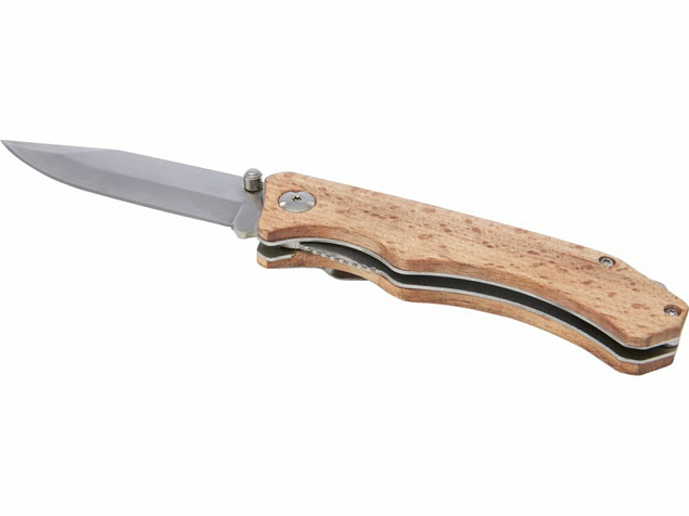 Dave карманный нож с зажимом для ремня, дерево с логотипом  заказать по выгодной цене в кибермаркете AvroraStore
