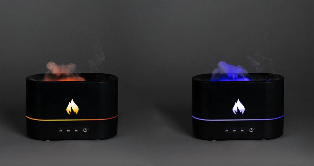 Увлажнитель-ароматизатор с имитацией пламени Fuego, черный с логотипом  заказать по выгодной цене в кибермаркете AvroraStore