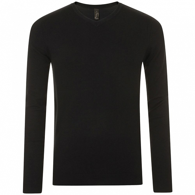 Пуловер мужской GLORY MEN, черный с логотипом в Москве заказать по выгодной цене в кибермаркете AvroraStore