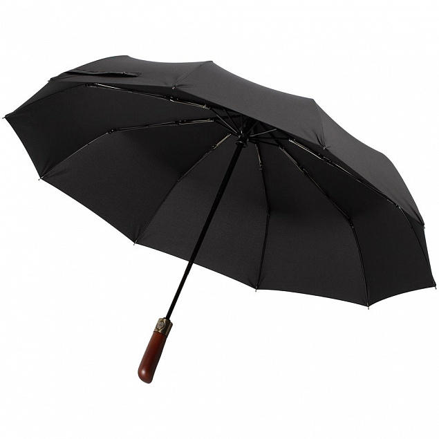 Зонт складной Cloudburst, черный с логотипом в Москве заказать по выгодной цене в кибермаркете AvroraStore
