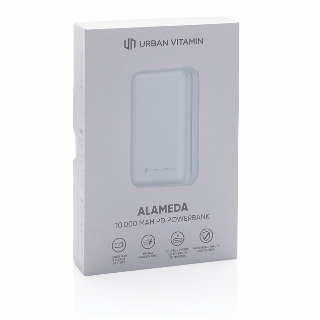 Внешний аккумулятор Urban Vitamin Alameda с быстрой зарядкой PD, 18 Вт, 10000 мАч с логотипом в Москве заказать по выгодной цене в кибермаркете AvroraStore