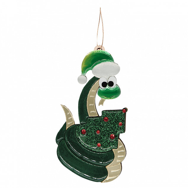 Ёлочная Игрушка Змея (зеленый) с логотипом в Москве заказать по выгодной цене в кибермаркете AvroraStore