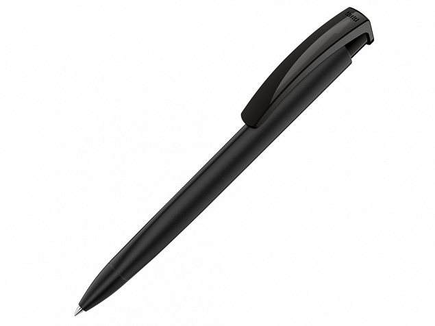 Ручка пластиковая шариковая трехгранная Trinity Gum soft-touch, черный с логотипом в Москве заказать по выгодной цене в кибермаркете AvroraStore
