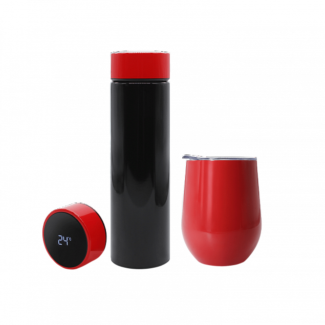 Набор Hot Box Duo CB grey (черный с красным) с логотипом в Москве заказать по выгодной цене в кибермаркете AvroraStore