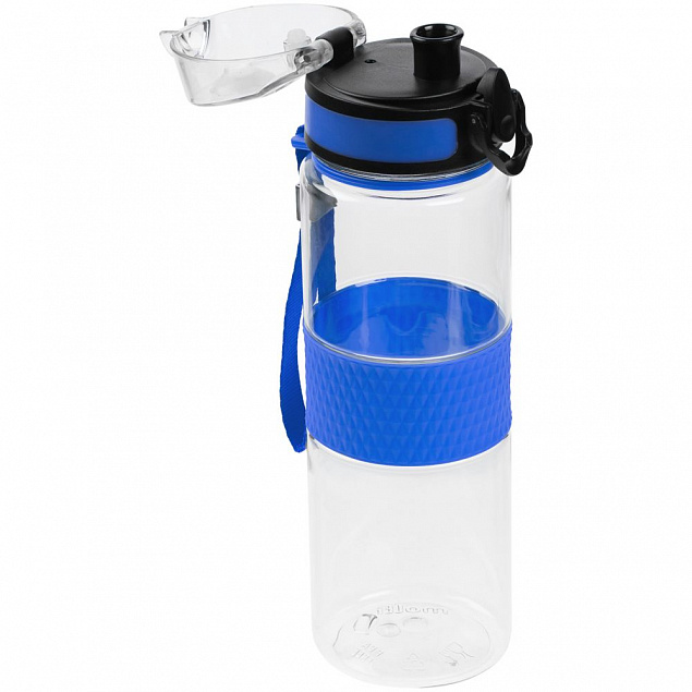 Бутылка для воды Fata Morgana, прозрачная с синим с логотипом в Москве заказать по выгодной цене в кибермаркете AvroraStore