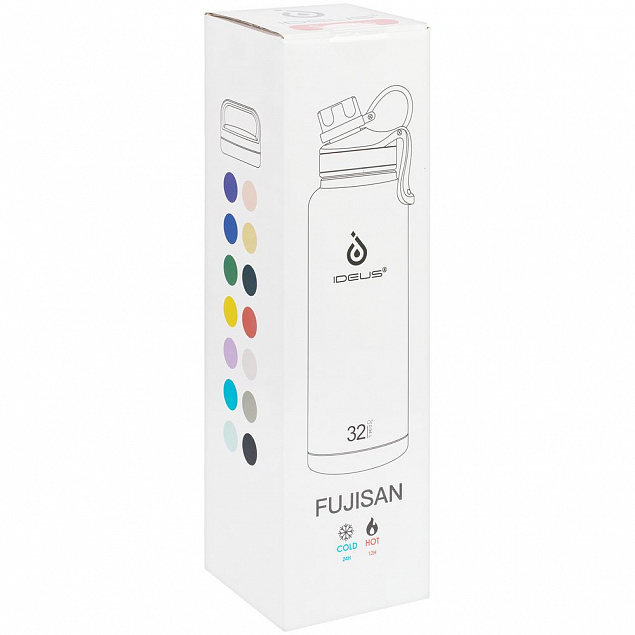 Термобутылка Fujisan XL, серая с логотипом в Москве заказать по выгодной цене в кибермаркете AvroraStore