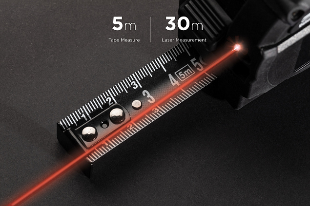 Рулетка 5 м Gear X с лазерным дальномером 30 м с логотипом в Москве заказать по выгодной цене в кибермаркете AvroraStore