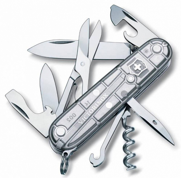 Офицерский нож CLIMBER 91, прозрачный серебристый с логотипом в Москве заказать по выгодной цене в кибермаркете AvroraStore