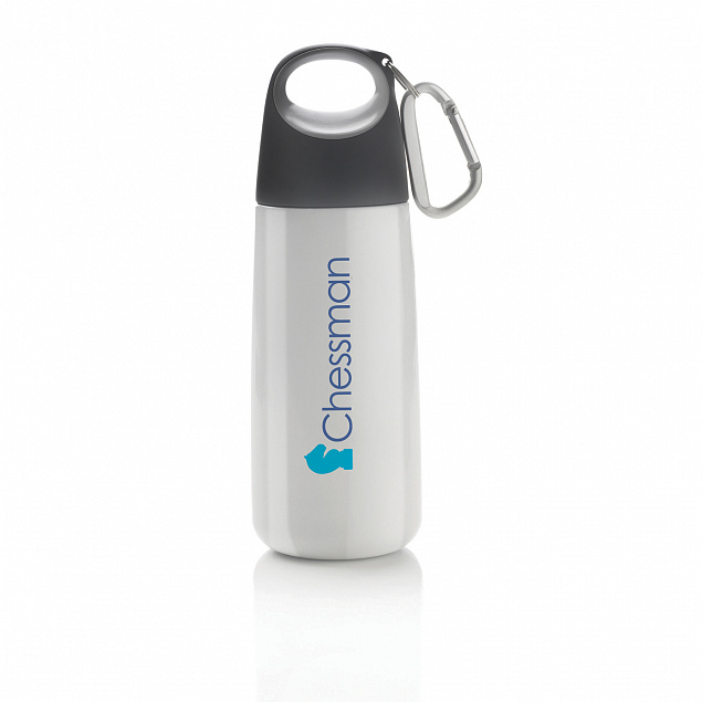 Бутылка для воды с карабином Bopp Mini, 350 мл, белый с логотипом в Москве заказать по выгодной цене в кибермаркете AvroraStore