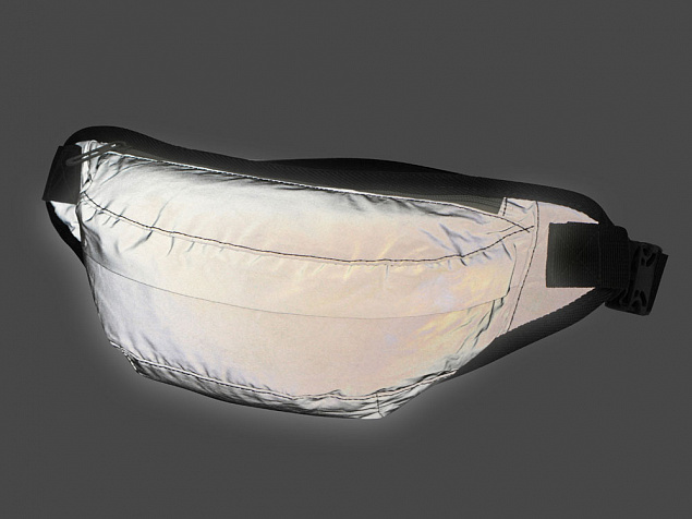 Светоотражающая сумка на пояс Extra Reflect, серый с логотипом в Москве заказать по выгодной цене в кибермаркете AvroraStore