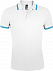 Рубашка поло мужская PASADENA MEN 200 с контрастной отделкой, белая с голубым с логотипом в Москве заказать по выгодной цене в кибермаркете AvroraStore