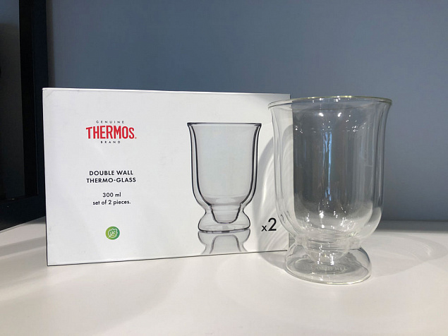 Набор стаканов из двойного стекла THERMOS, 300мл с логотипом в Москве заказать по выгодной цене в кибермаркете AvroraStore