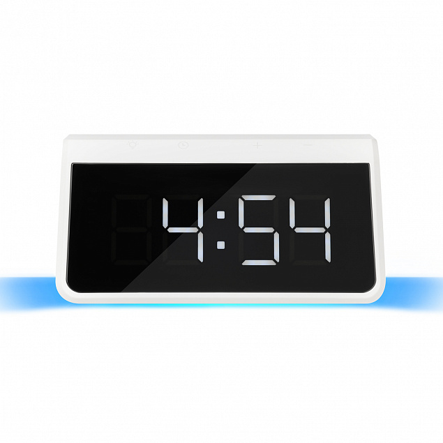 Настольные часы с беспроводной зарядкой 15W, Flame, белый цвет с логотипом в Москве заказать по выгодной цене в кибермаркете AvroraStore