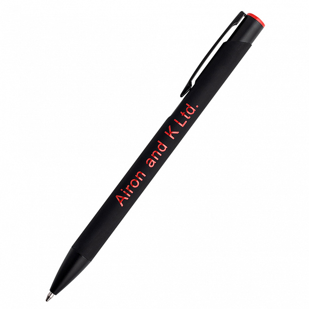 Ручка металлическая Саншайн софт-тач, красный с логотипом в Москве заказать по выгодной цене в кибермаркете AvroraStore
