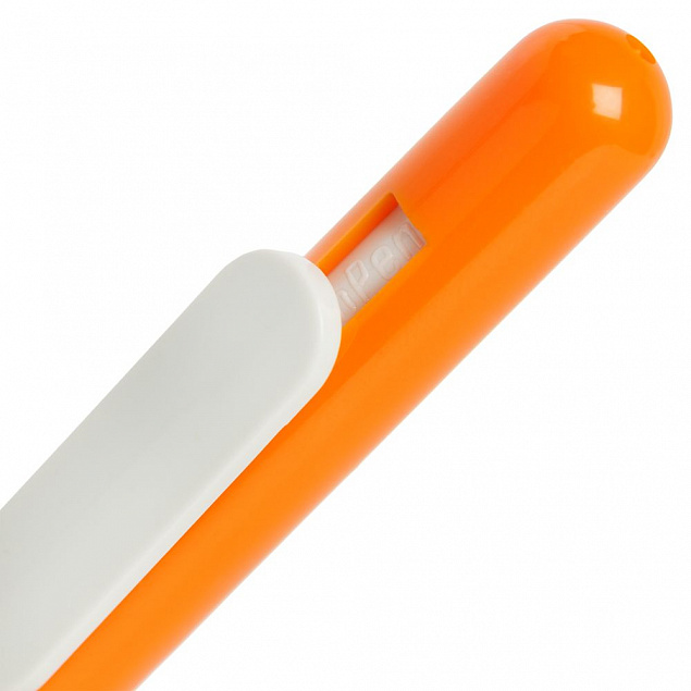 Ручка шариковая Slider, оранжевая с белым с логотипом в Москве заказать по выгодной цене в кибермаркете AvroraStore