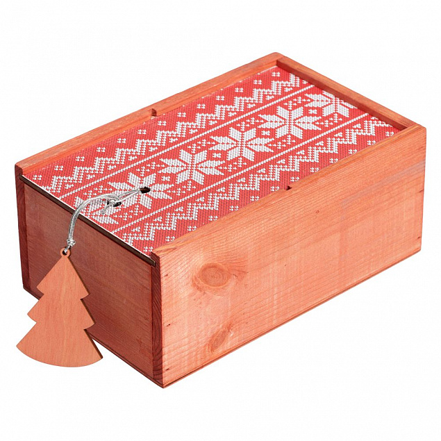 Коробка деревянная «Скандик», красная с логотипом в Москве заказать по выгодной цене в кибермаркете AvroraStore