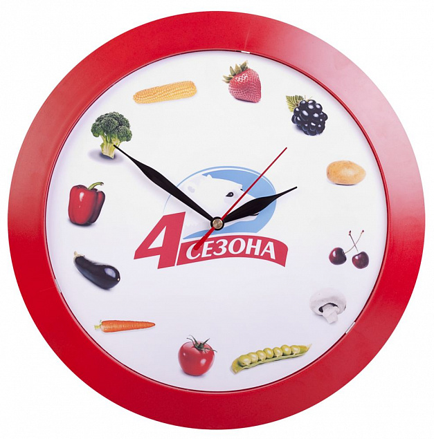 Часы настенные Vivid large, красные с логотипом в Москве заказать по выгодной цене в кибермаркете AvroraStore
