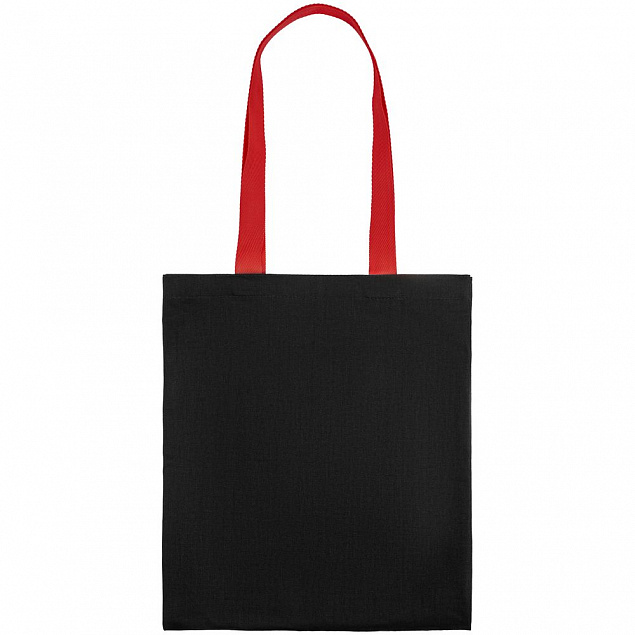 Холщовая сумка BrighTone, черная с красными ручками с логотипом в Москве заказать по выгодной цене в кибермаркете AvroraStore
