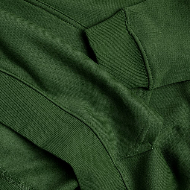 Толстовка унисекс Stellar, темно-зеленая с логотипом  заказать по выгодной цене в кибермаркете AvroraStore