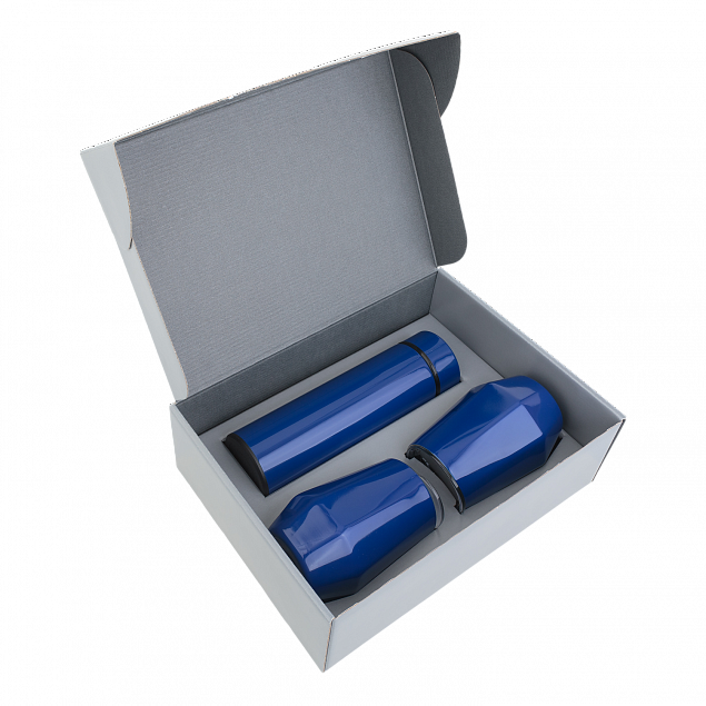 Набор Hot Box E2 grey (синий) с логотипом в Москве заказать по выгодной цене в кибермаркете AvroraStore