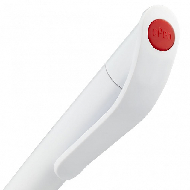 Ручка шариковая Grip, белая с красным с логотипом в Москве заказать по выгодной цене в кибермаркете AvroraStore
