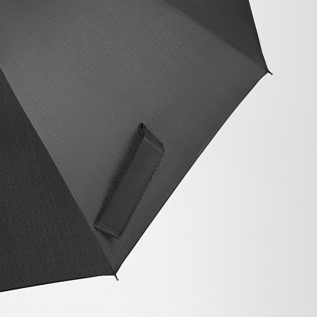 Зонт-трость Quantum, черный/оранжевый с логотипом в Москве заказать по выгодной цене в кибермаркете AvroraStore
