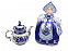 Подарочный набор "Гжель": кукла на чайник, чайник заварной с росписью с логотипом в Москве заказать по выгодной цене в кибермаркете AvroraStore