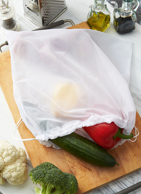 Сетчатый мешок для овощей и фруктов VEG BAG, белый с логотипом в Москве заказать по выгодной цене в кибермаркете AvroraStore
