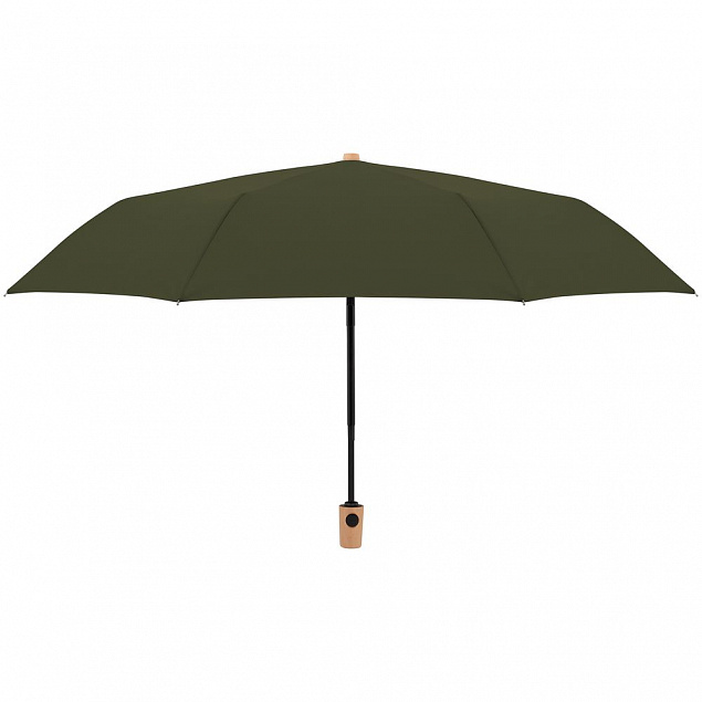 Зонт складной Nature Magic, зеленый с логотипом  заказать по выгодной цене в кибермаркете AvroraStore