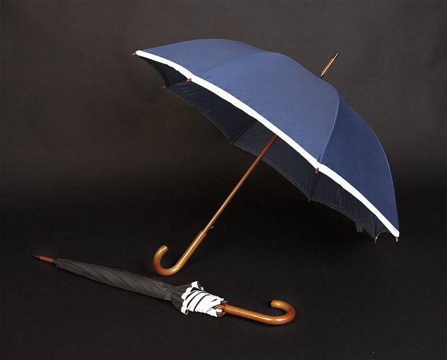 Зонт-трость светоотражающий Reflect, синий с логотипом в Москве заказать по выгодной цене в кибермаркете AvroraStore