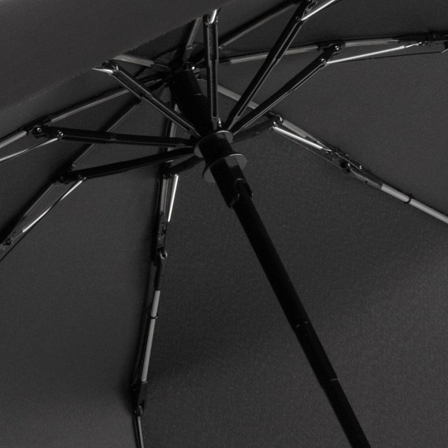 Зонт складной AOC Mini с цветными спицами, серый с логотипом в Москве заказать по выгодной цене в кибермаркете AvroraStore