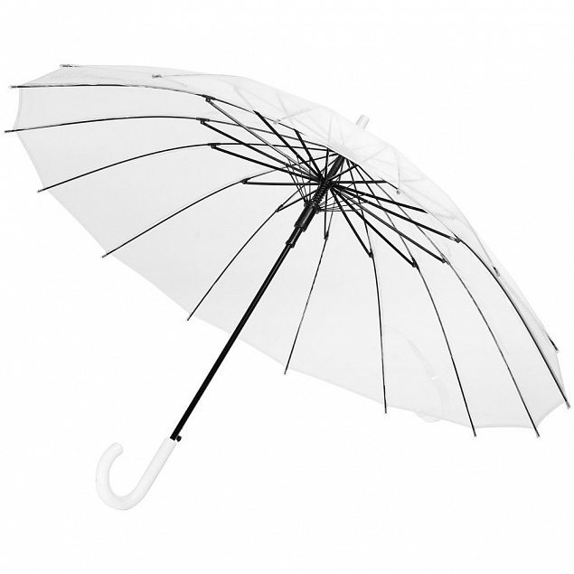 Прозрачный зонт-трость Clear 16 с логотипом в Москве заказать по выгодной цене в кибермаркете AvroraStore