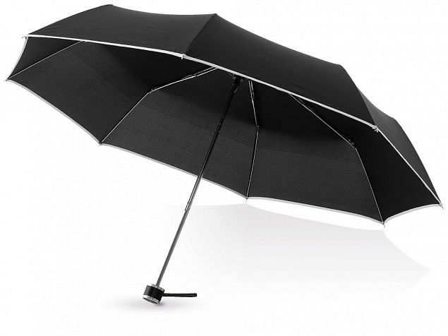 Зонт складной Линц, механический 21, черный с логотипом в Москве заказать по выгодной цене в кибермаркете AvroraStore