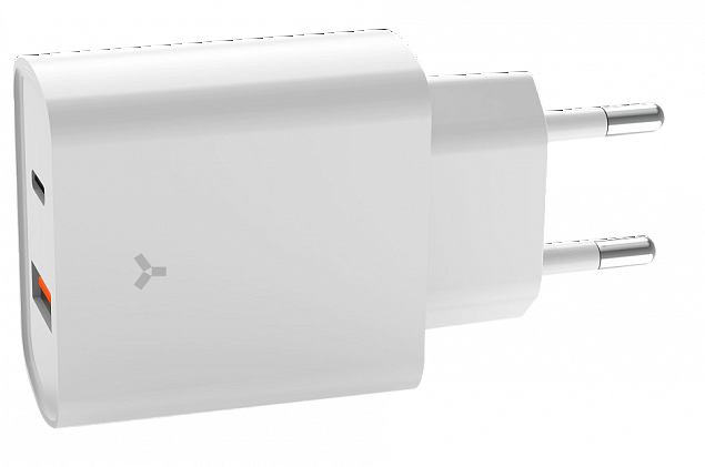 Адаптер сетевой ACCESSTYLE CRYSTAL 20 WUT, белый с логотипом  заказать по выгодной цене в кибермаркете AvroraStore