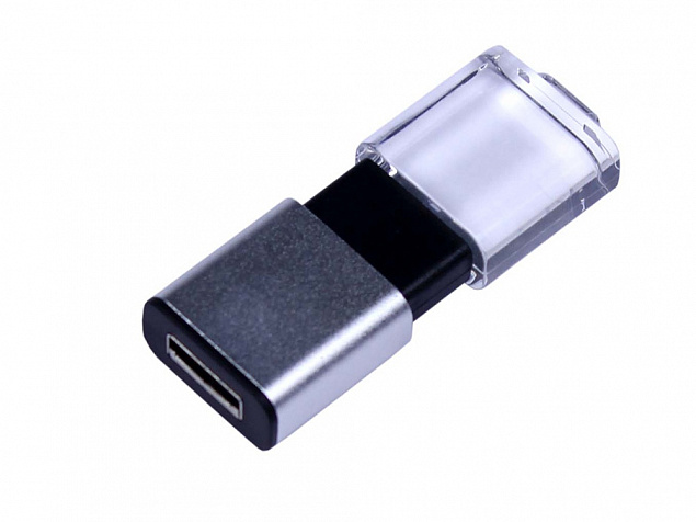 USB 2.0- флешка промо на 64 Гб прямоугольной формы, выдвижной механизм с логотипом в Москве заказать по выгодной цене в кибермаркете AvroraStore