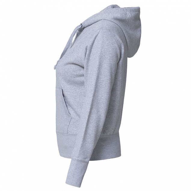 Толстовка женская Hooded Full Zip серый меланж с логотипом в Москве заказать по выгодной цене в кибермаркете AvroraStore