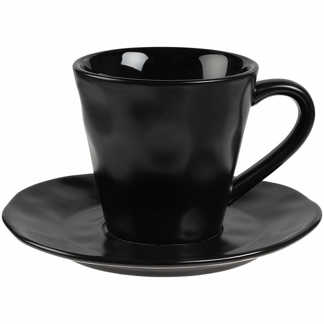 Кофейная пара Dark Fluid, черная с логотипом в Москве заказать по выгодной цене в кибермаркете AvroraStore