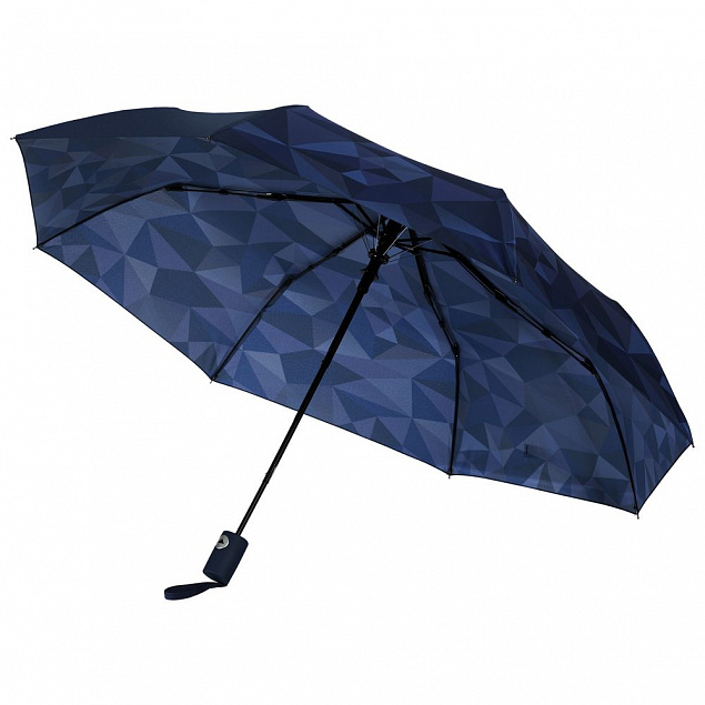 Складной зонт Gems, синий с логотипом в Москве заказать по выгодной цене в кибермаркете AvroraStore