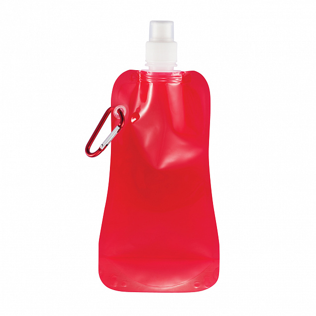 Складная бутылка для воды, 400 мл, красный с логотипом в Москве заказать по выгодной цене в кибермаркете AvroraStore