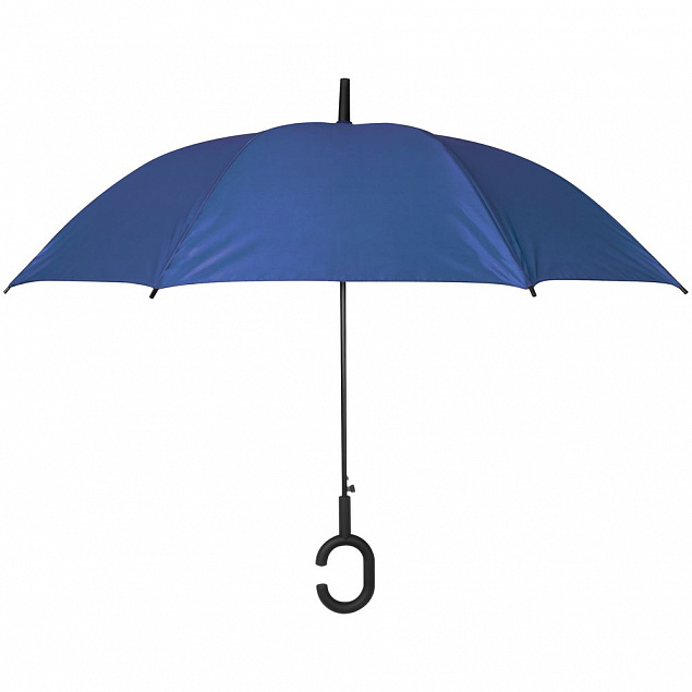 Зонт-трость Charme, синий с логотипом в Москве заказать по выгодной цене в кибермаркете AvroraStore