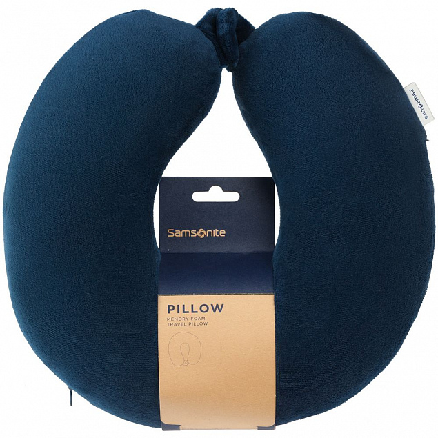 Подушка дорожная Global TA с застежкой-кнопкой, синяя с логотипом в Москве заказать по выгодной цене в кибермаркете AvroraStore