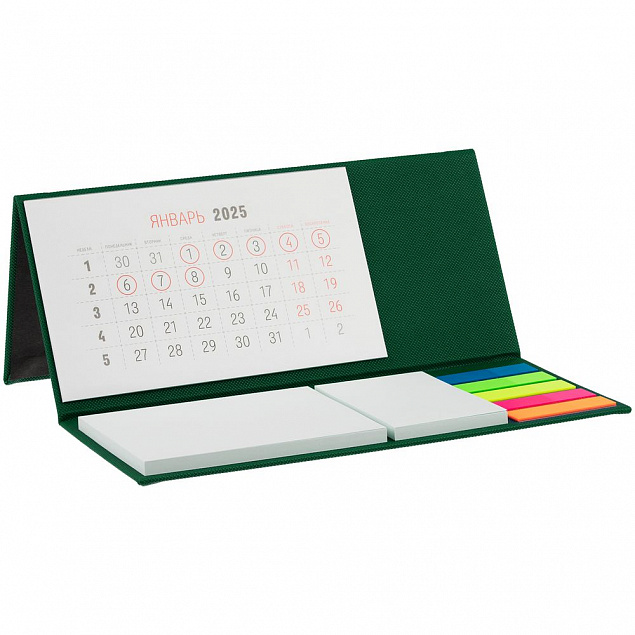 Календарь настольный Grade, зеленый с логотипом в Москве заказать по выгодной цене в кибермаркете AvroraStore