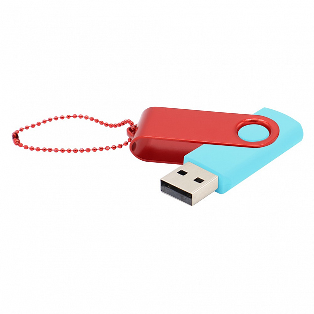 Флешка Designer To Go 2.0 USB 16Gb, бирюзовый/красный с логотипом в Москве заказать по выгодной цене в кибермаркете AvroraStore