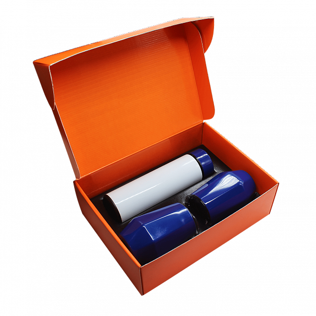 Набор Hot Box duo E2 B, белый с синим с логотипом в Москве заказать по выгодной цене в кибермаркете AvroraStore